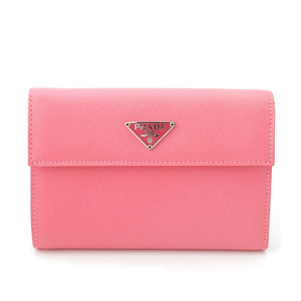 PRADA Safiano Triangle logo wallet Tri-fold wallet pink