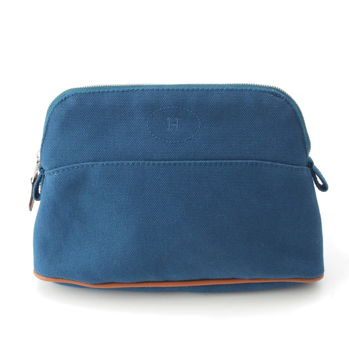 HERMES Bolide Mini Mini canvas Pouch blue