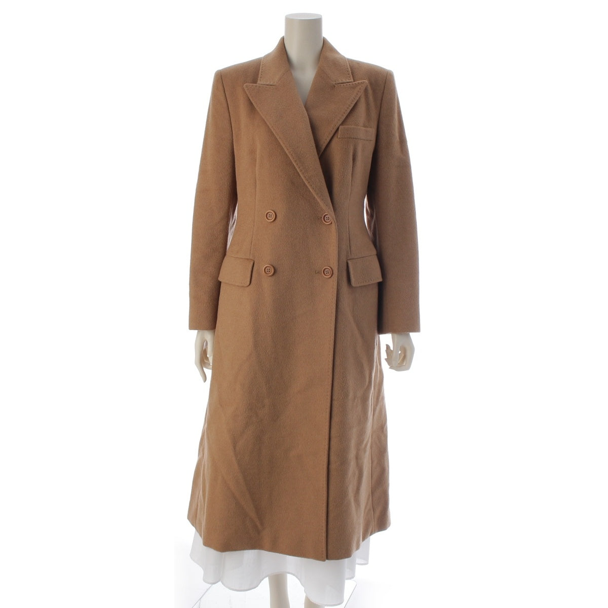 MAX MARA Camel Double Breasted Long coat outer Brown J38