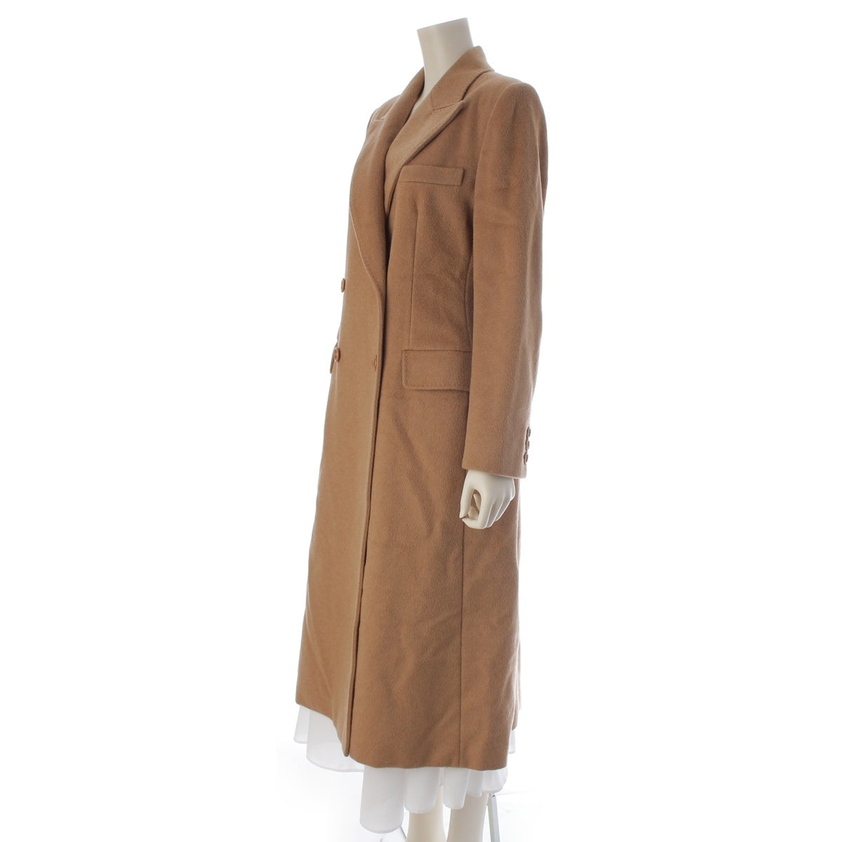 MAX MARA Camel Double Breasted Long coat outer Brown J38