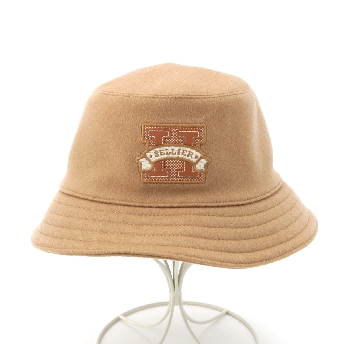 HERMES cotton H Serie Bucket Logo hat hat beige 58