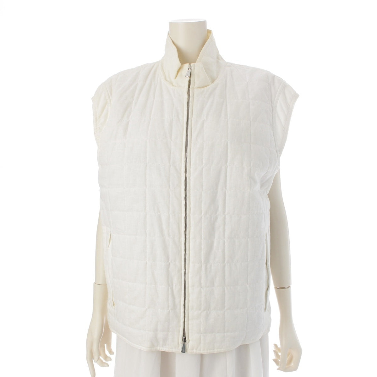 Loro Piana Linen cotton quilting Best white L