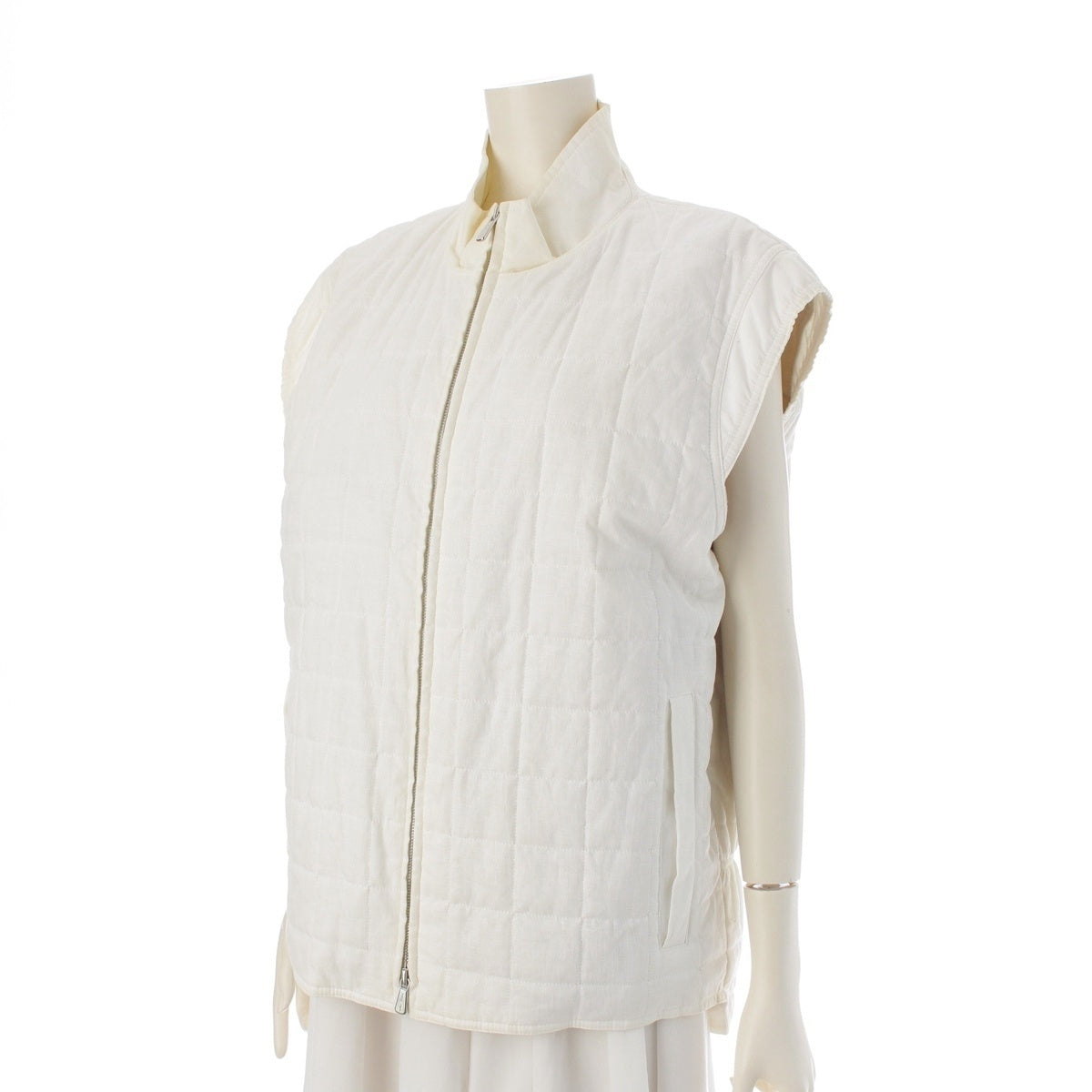 Loro Piana Linen cotton quilting Best white L