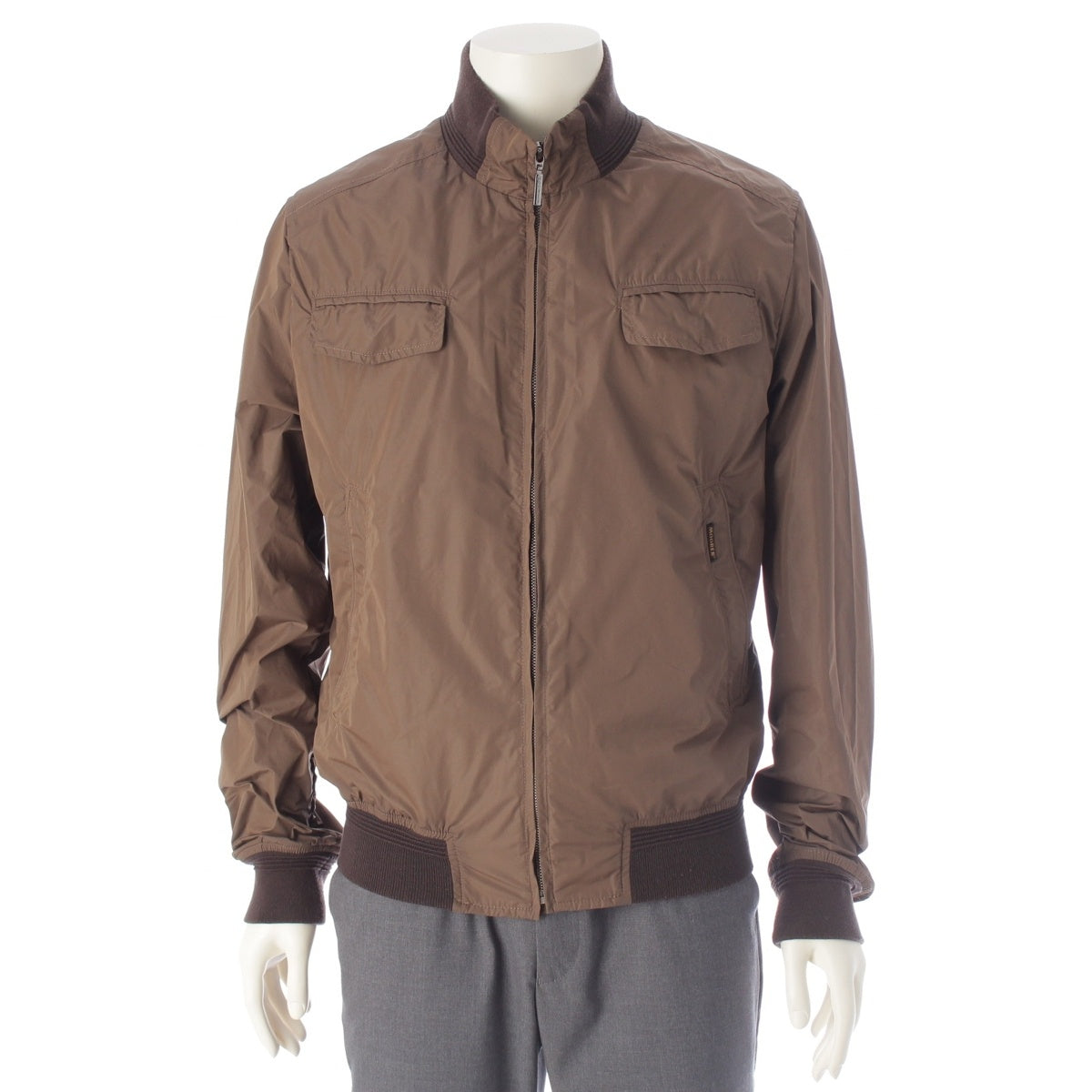 MooRER FEYEM logo zip-up Nylon jacket outer Brown 50