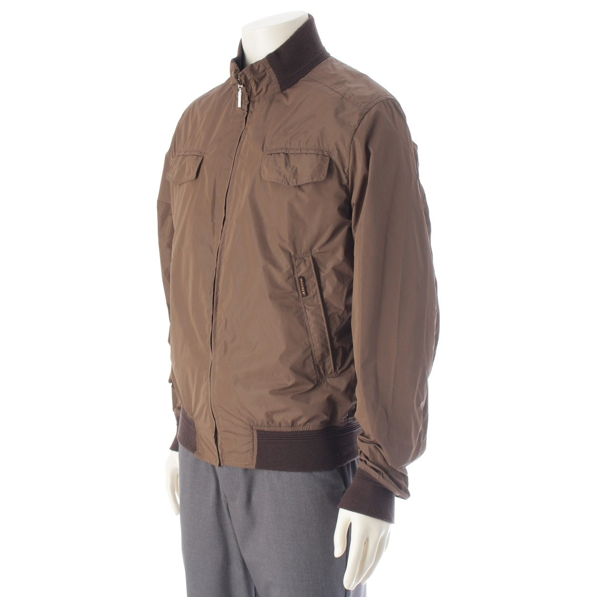 MooRER FEYEM logo zip-up Nylon jacket outer Brown 50