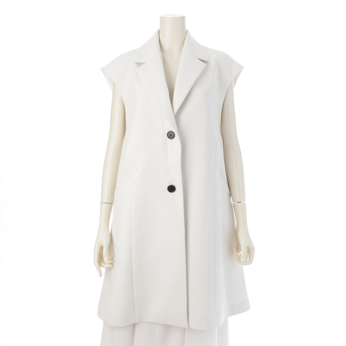 ADORE polyester Triple cross vest, long vest, sleeveless coat outer 5315150008 white 38