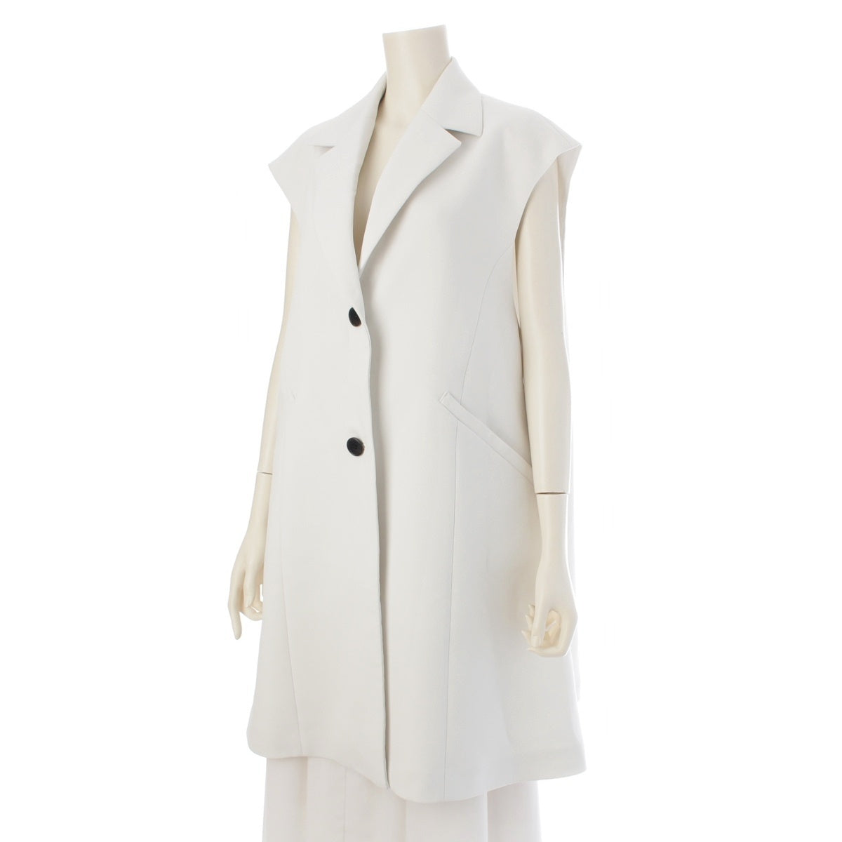ADORE polyester Triple cross vest, long vest, sleeveless coat outer 5315150008 white 38