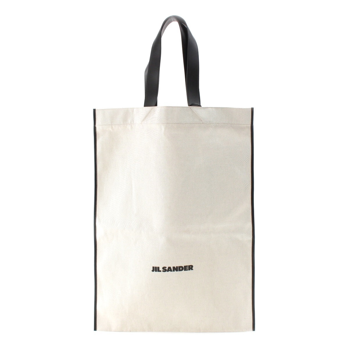 JIL SANDER Flat Shopper canvas Logo print Tote Bag Comes with a heart pouch Ivory