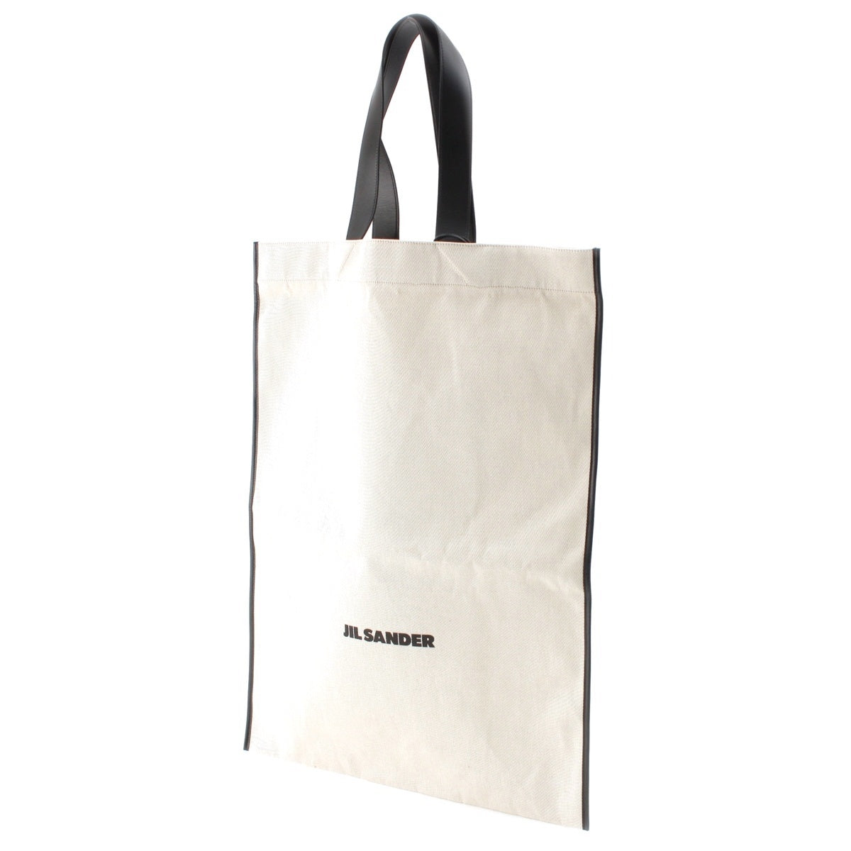 JIL SANDER Flat Shopper canvas Logo print Tote Bag Comes with a heart pouch Ivory