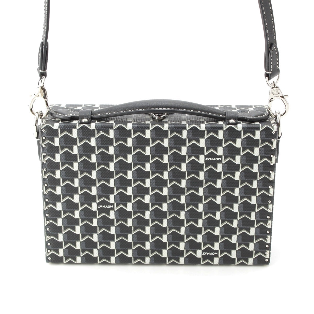 MOYNAT Coated canvas leather LITTLE SUITCASE Little Suitcase M Toile 2-Way Mini Trunk Handbag Black White