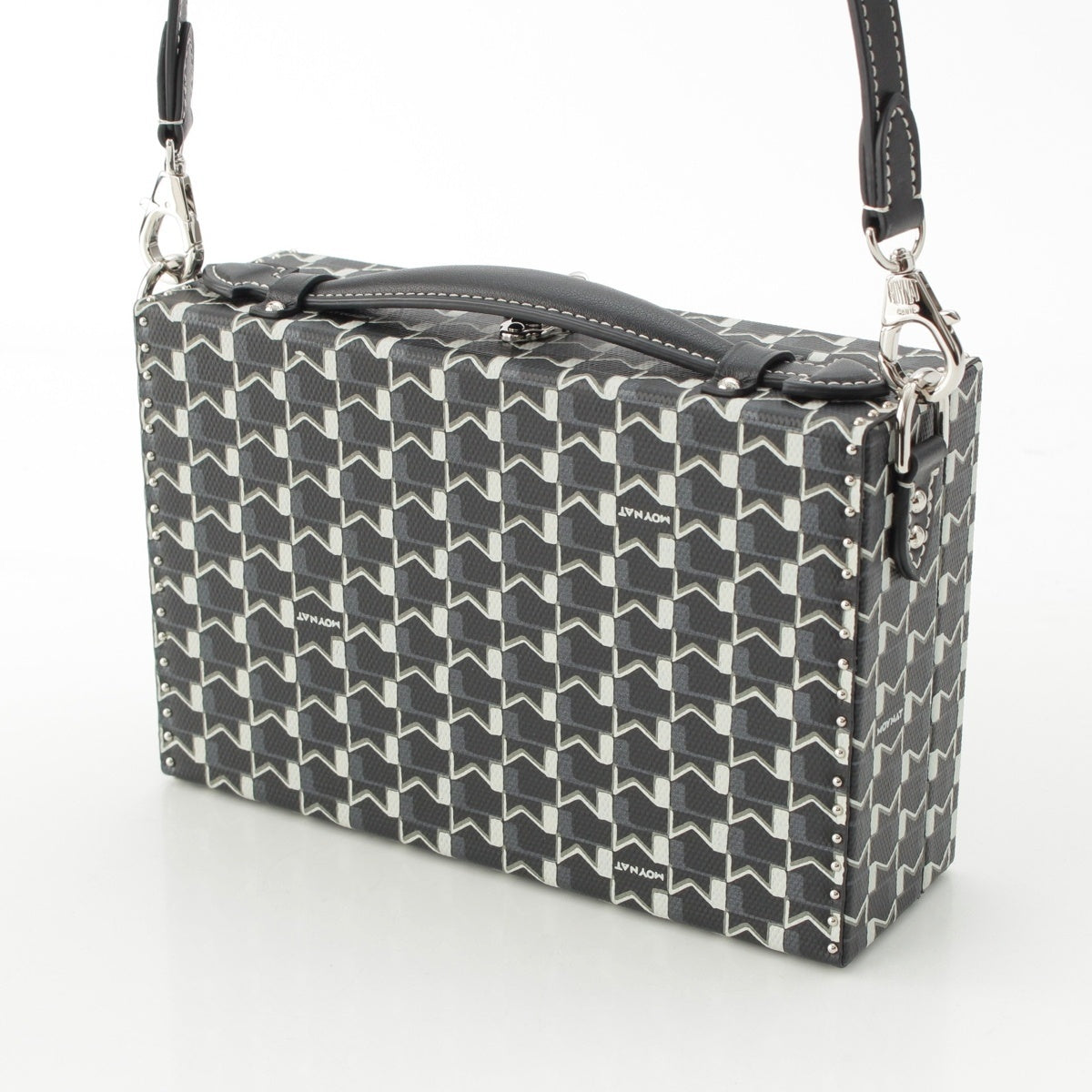 MOYNAT Coated canvas leather LITTLE SUITCASE Little Suitcase M Toile 2-Way Mini Trunk Handbag Black White