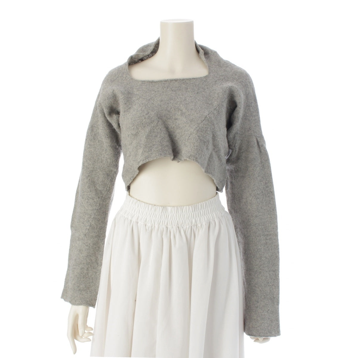 COMME des GARCONS Wool nylon Fulling Deformed Knit sweater Long sleeve top gray