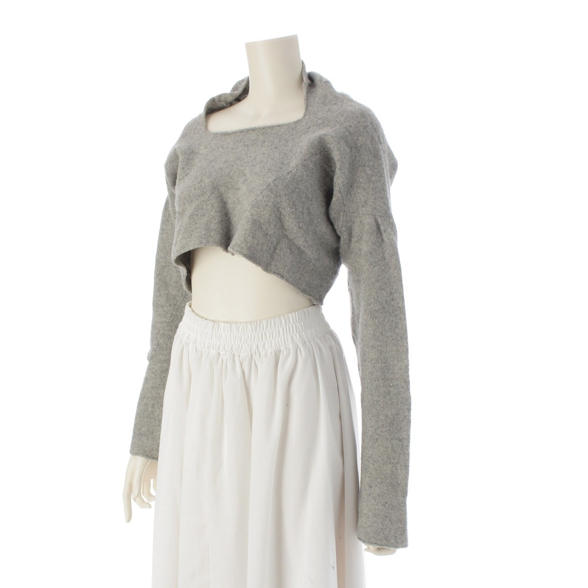 COMME des GARCONS Wool nylon Fulling Deformed Knit sweater Long sleeve top gray