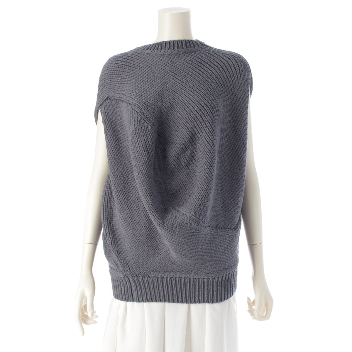 COMME des GARCONS wool Hump Body Meets Deformed Balloon Knit sweater tops GN-100020 Blue gray 44