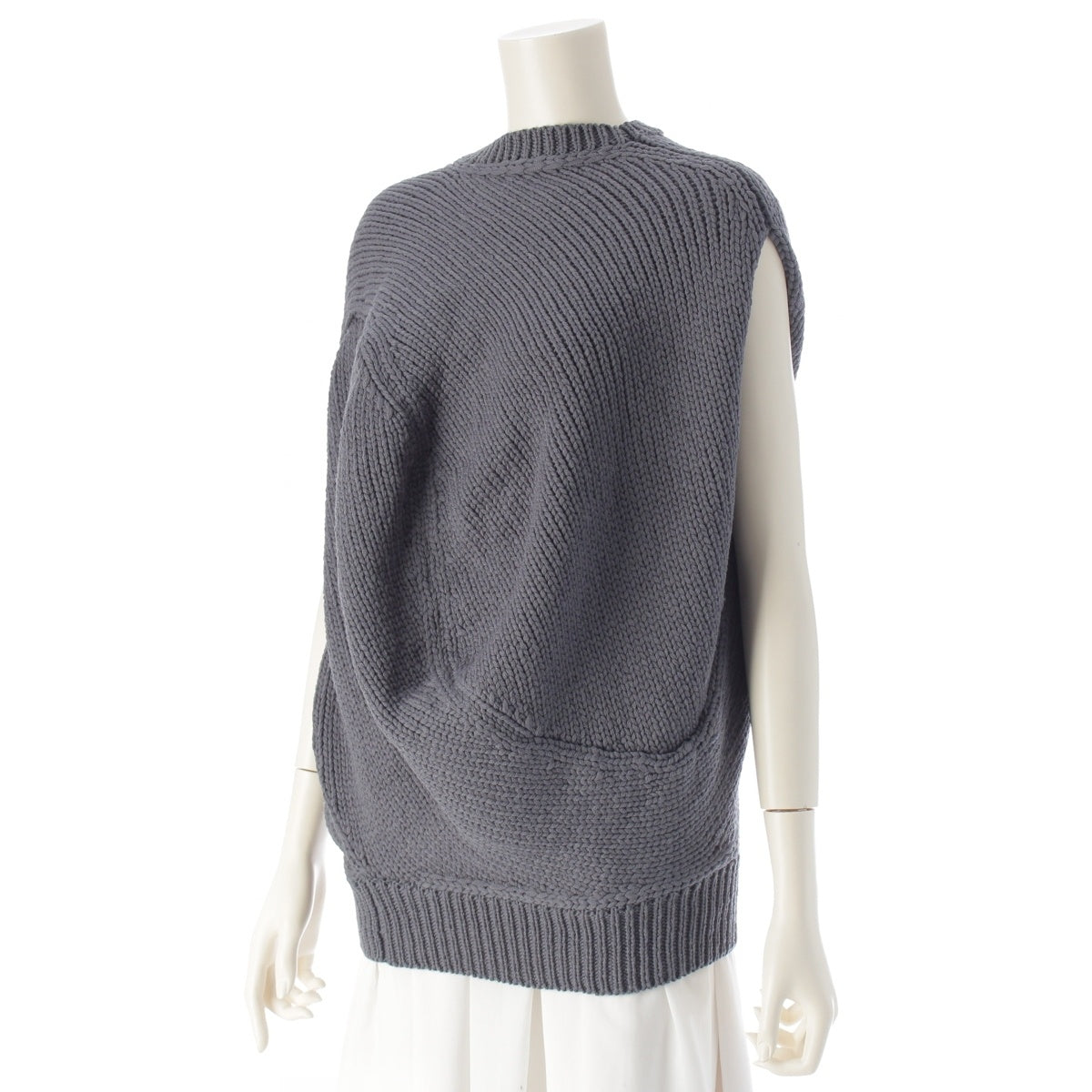 COMME des GARCONS wool Hump Body Meets Deformed Balloon Knit sweater tops GN-100020 Blue gray 44