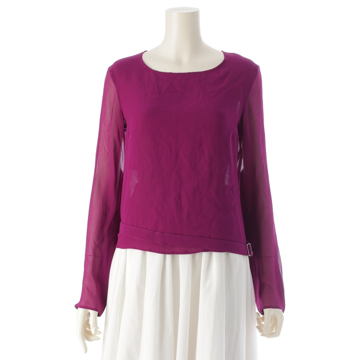 CoSTUME NATIONAL Sheer leather switching blouse tops purple 40