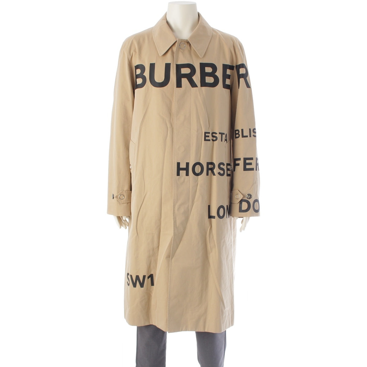 BURBERRY cotton Tisci-era Horseferry Car logo print coat outer beige 54