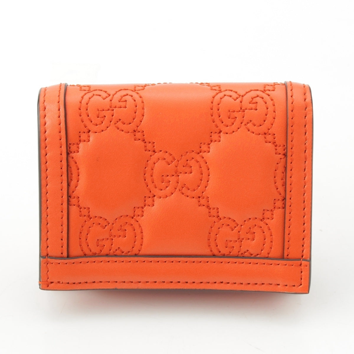 GUCCI leather GG Matelasse Compact Wallet Bifold Wallet 723786 Orange