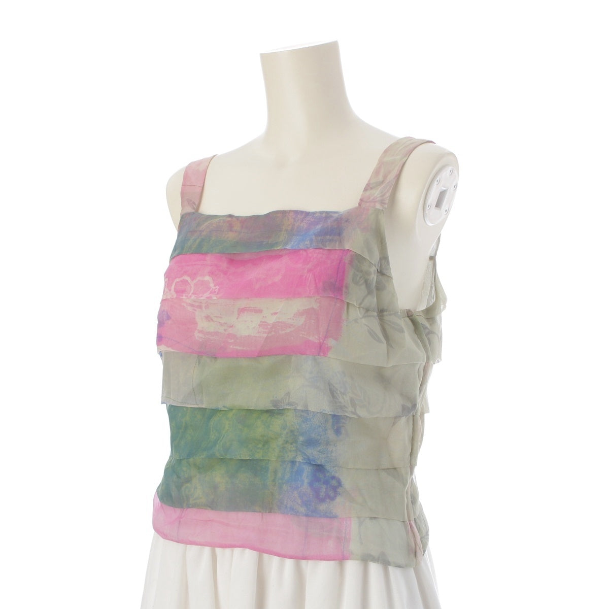 GIORGIO ARMANI silk Flower motif side zip camisole tops multicolor 40