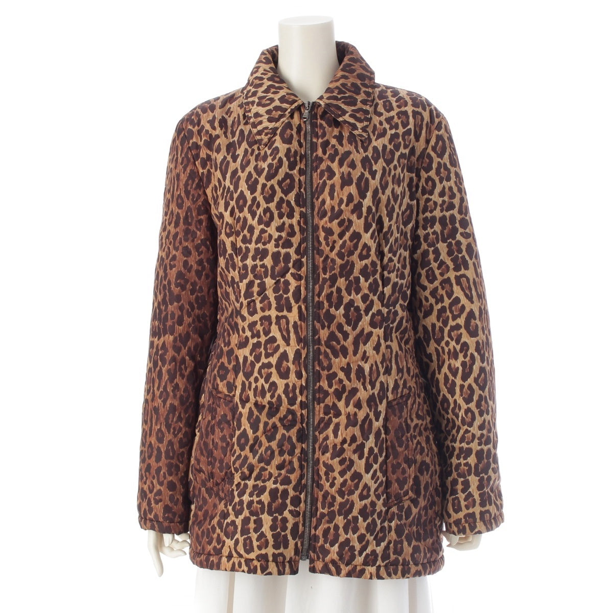 DOLCE&GABBANA Nylon Puffer Down Jacket Blouson outer Leopard Brown 44