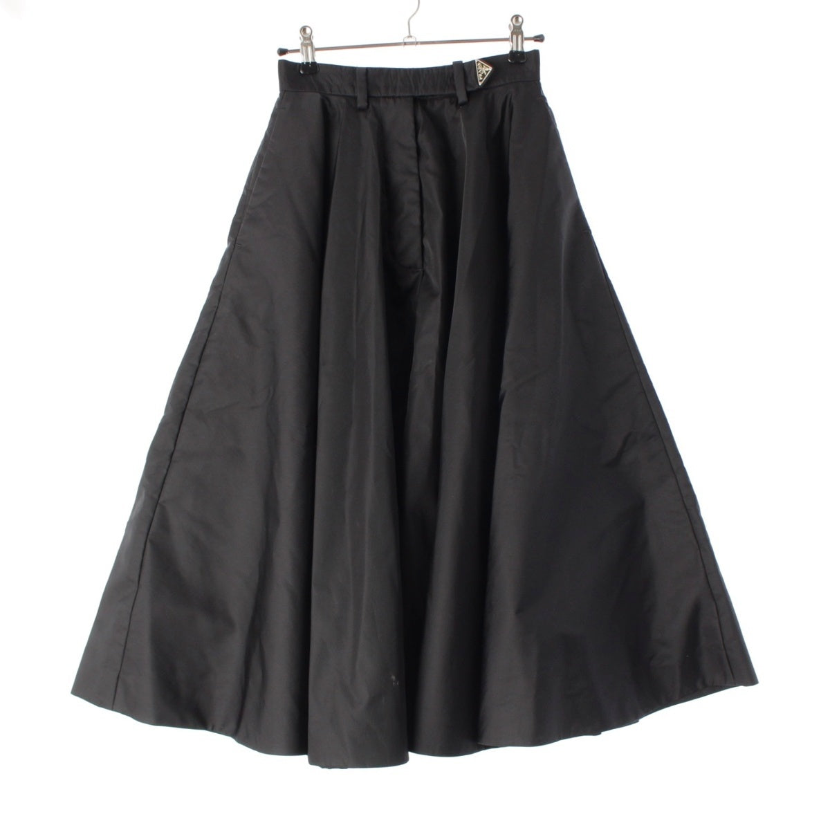 PRADA Re Nylon Triangle logo flare long skirt Bottoms 21X925 black 36