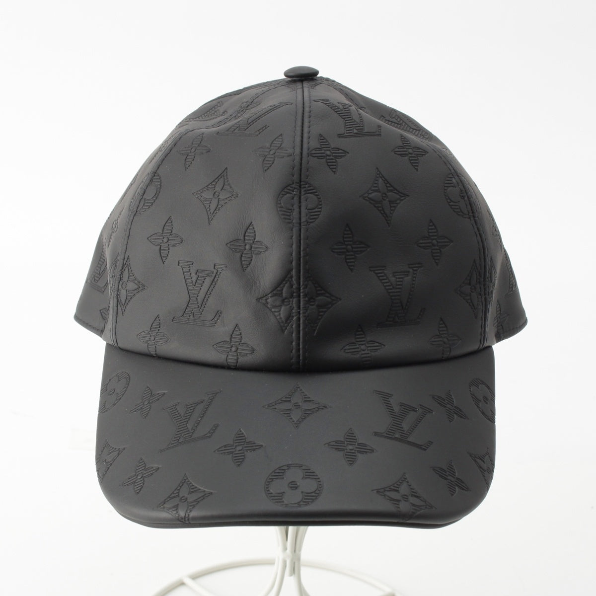 LOUIS VUITTON leather Monogram Shadow Baseball Hat cap M76580 black