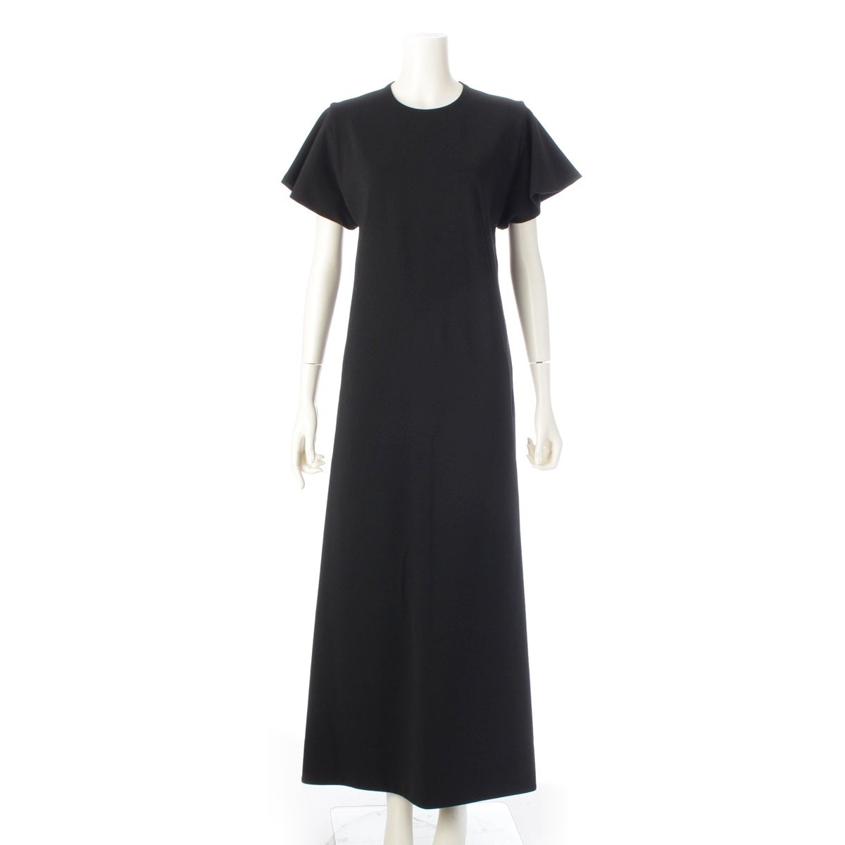 JIL SANDER Rayon Short sleeve long one piece dress JSWS715306WS397808A11 black 34