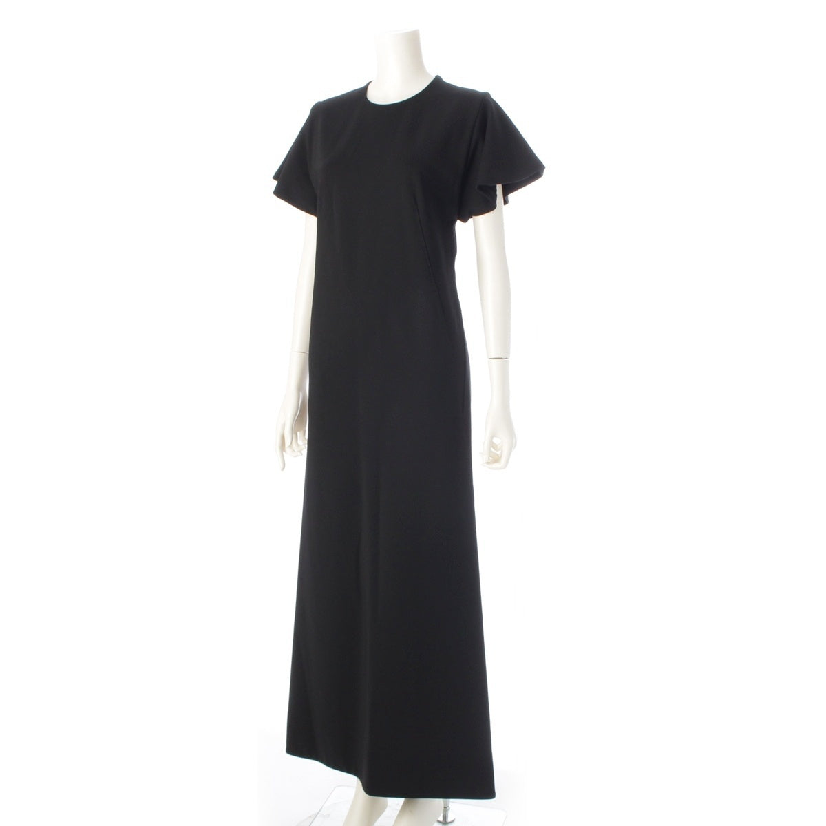JIL SANDER Rayon Short sleeve long one piece dress JSWS715306WS397808A11 black 34