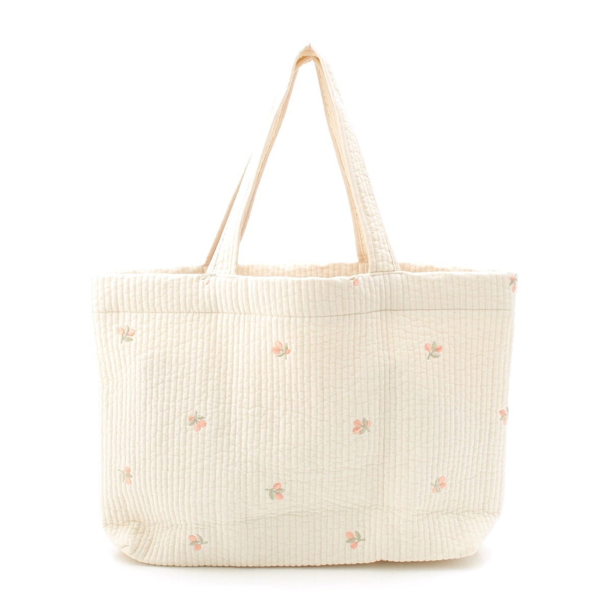 Ⅾ by DADWAY quilting Nubi Flower Leaf Tote Bag Ivory