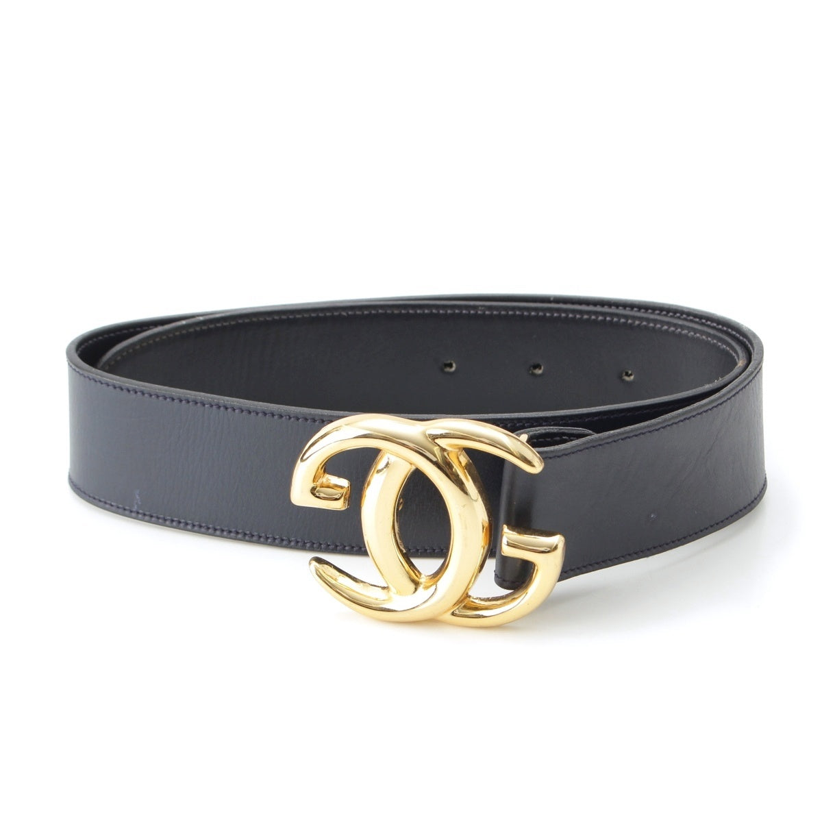 GUCCI Leather GP Gold GG buckle belt Navy