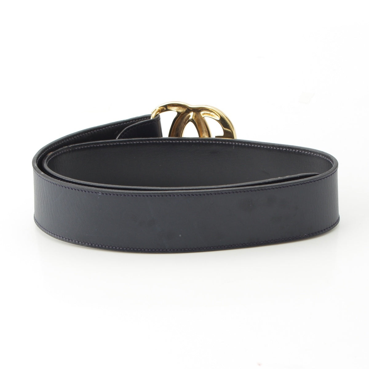 GUCCI Leather GP Gold GG buckle belt Navy
