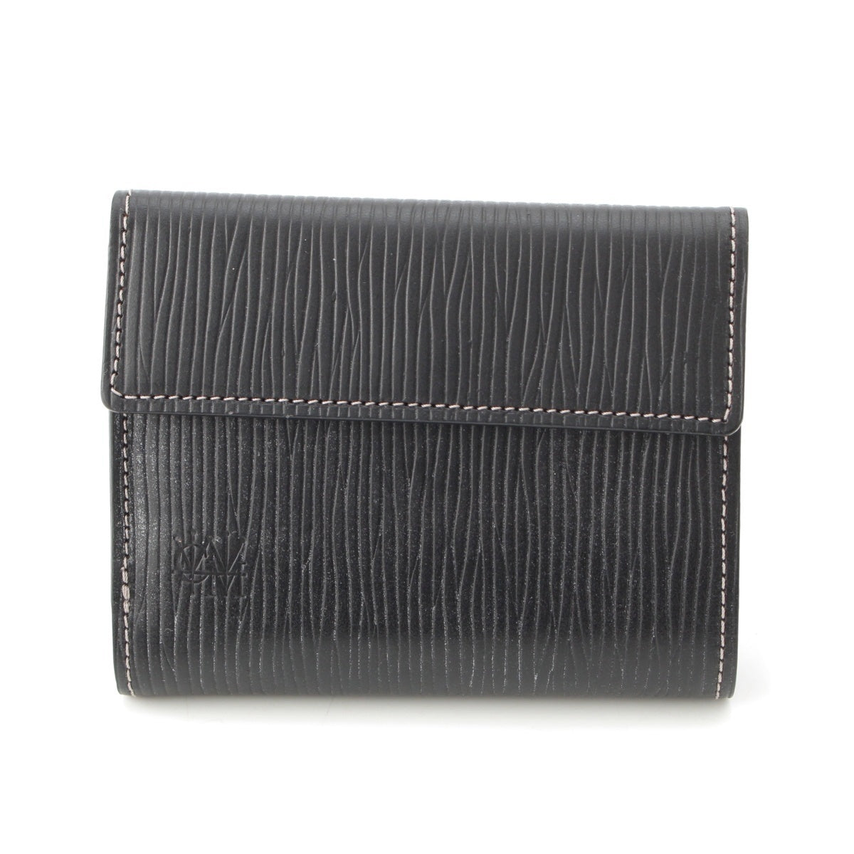 COCOMEISTER Jolly Roger Montezuma Press-on-the-bridle leather Compact wallet Tri-fold wallet black