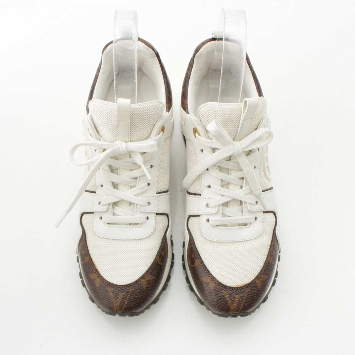 LOUIS VUITTON Monogram Runaway Leather mesh Low cut sneakers shoes BM1119 white 37