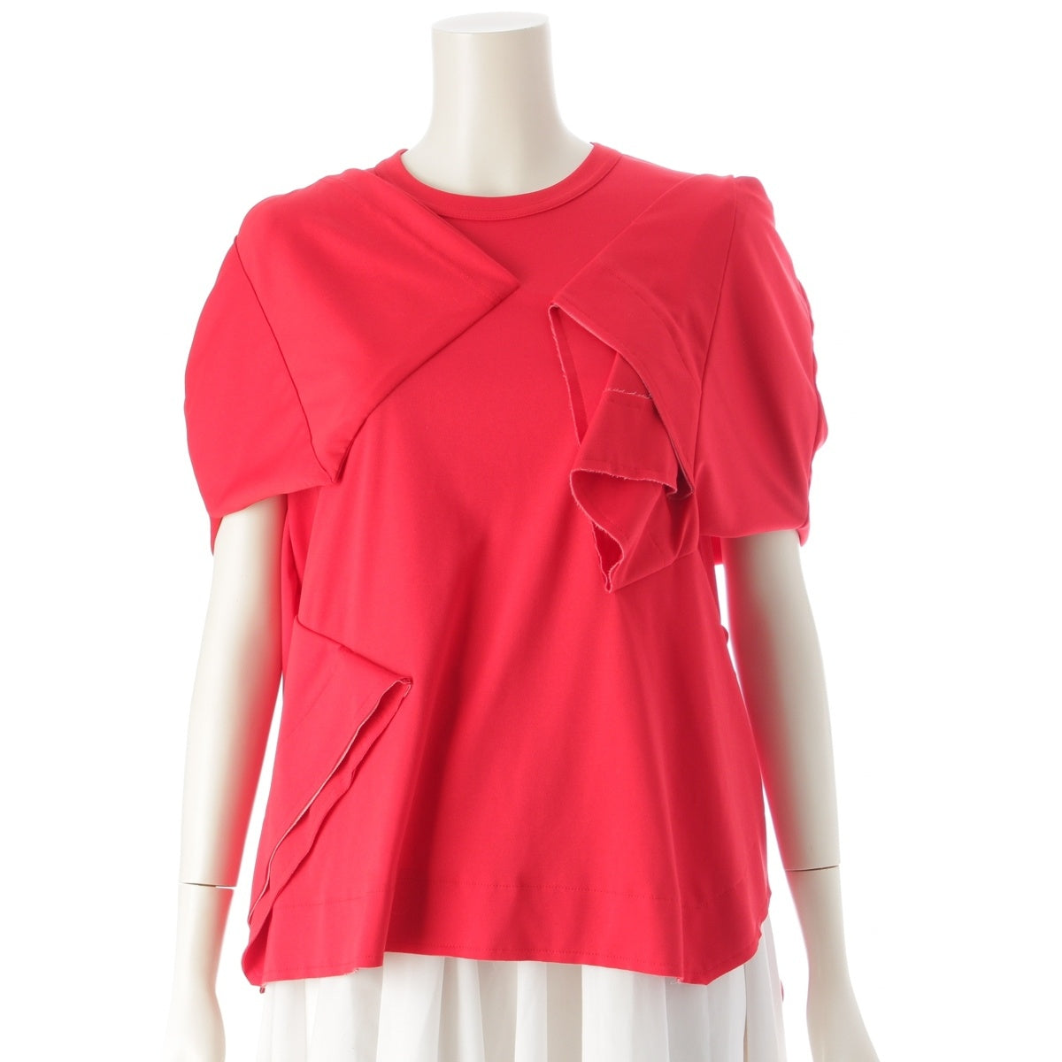 COMME des GARCONS Asymmetry, transformation, reconstruction, patchwork Cut tops GL-T004 Red XS