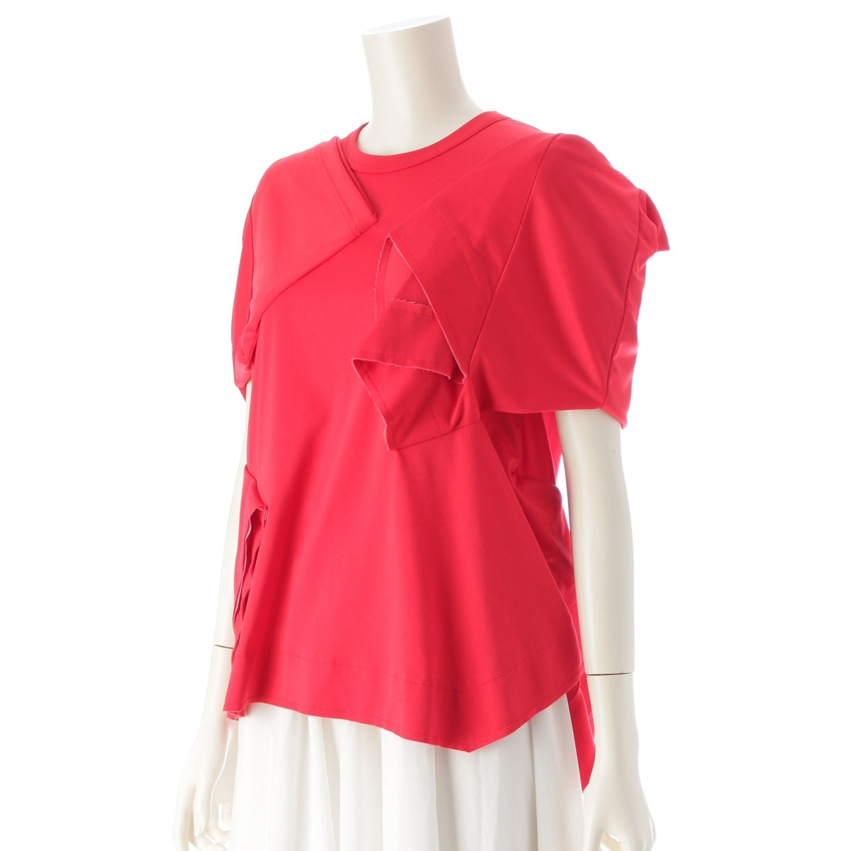 COMME des GARCONS Asymmetry, transformation, reconstruction, patchwork Cut tops GL-T004 Red XS