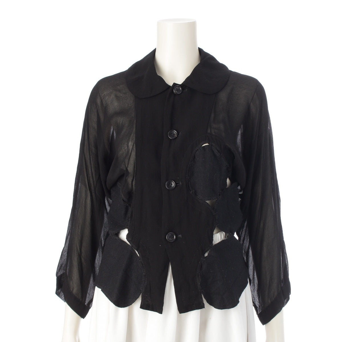 COMME des GARCONS Wool x nylon Modified Docking Shirt blouse tops GC-J078 black XS