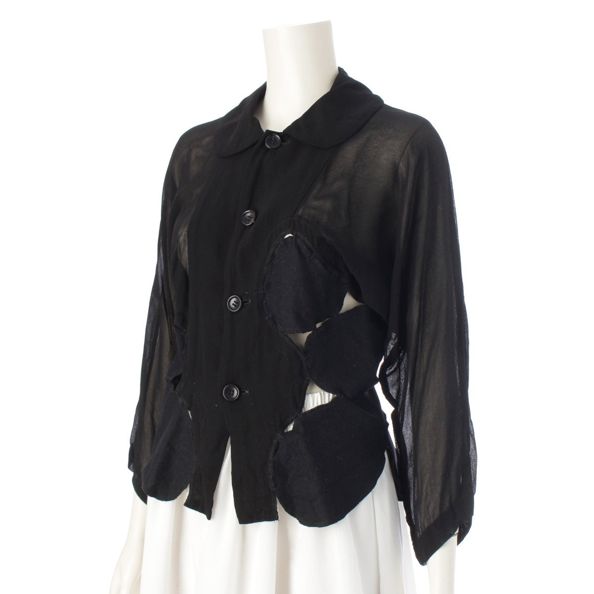 COMME des GARCONS Wool x nylon Modified Docking Shirt blouse tops GC-J078 black XS