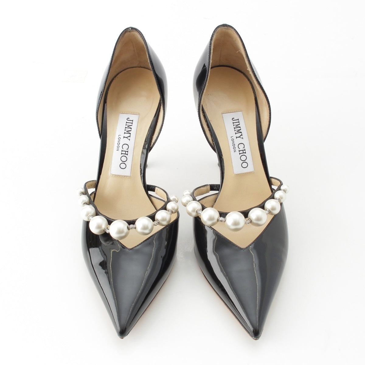JIMMY CHOO AURELIE 85 patent Pearl and jewel pumps Mule black 36