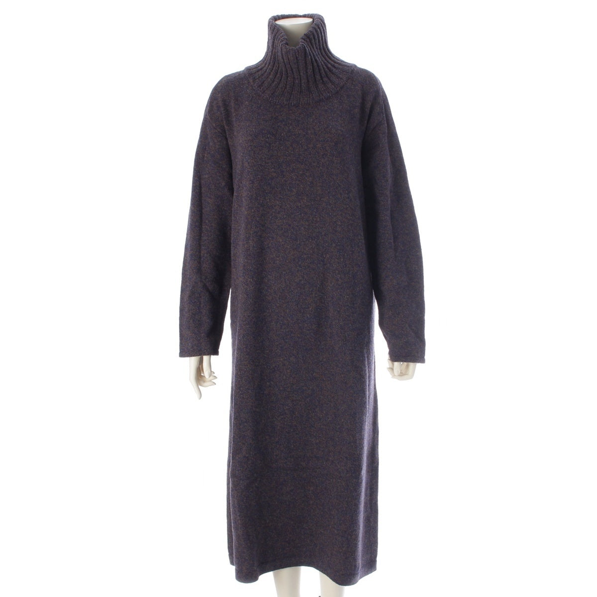 ATON Aton wool Turtleneck knit one piece tops 7074736 Blue 02