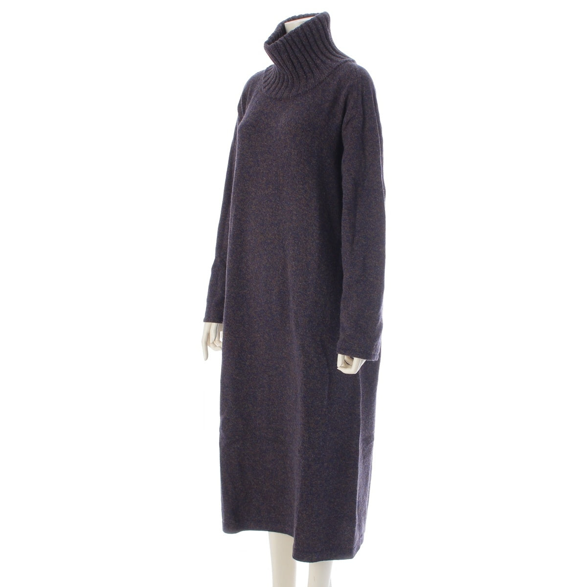 ATON Aton wool Turtleneck knit one piece tops 7074736 Blue 02