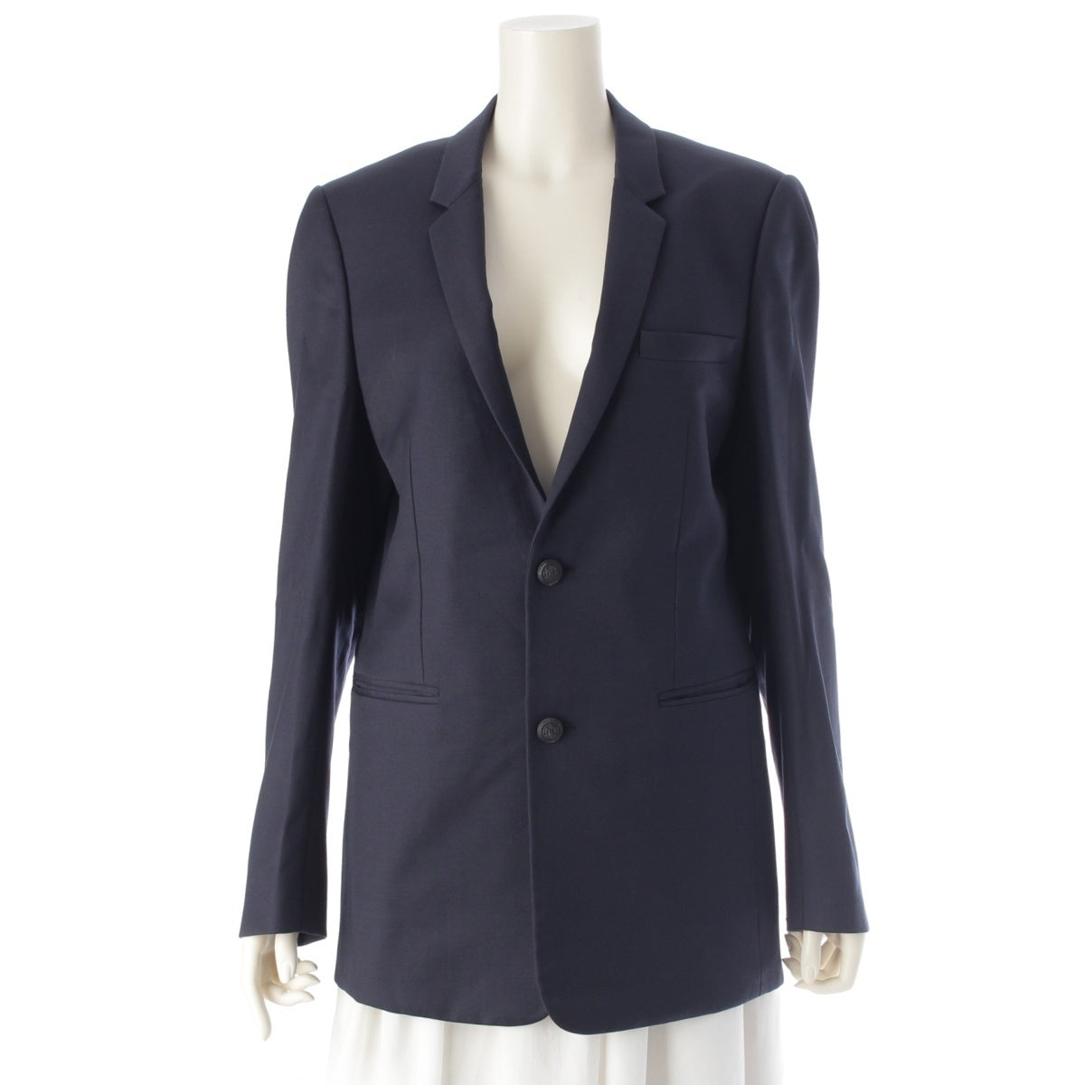 Dior wool cupro single tailored jacket tops 433C222D2200 Navy 46