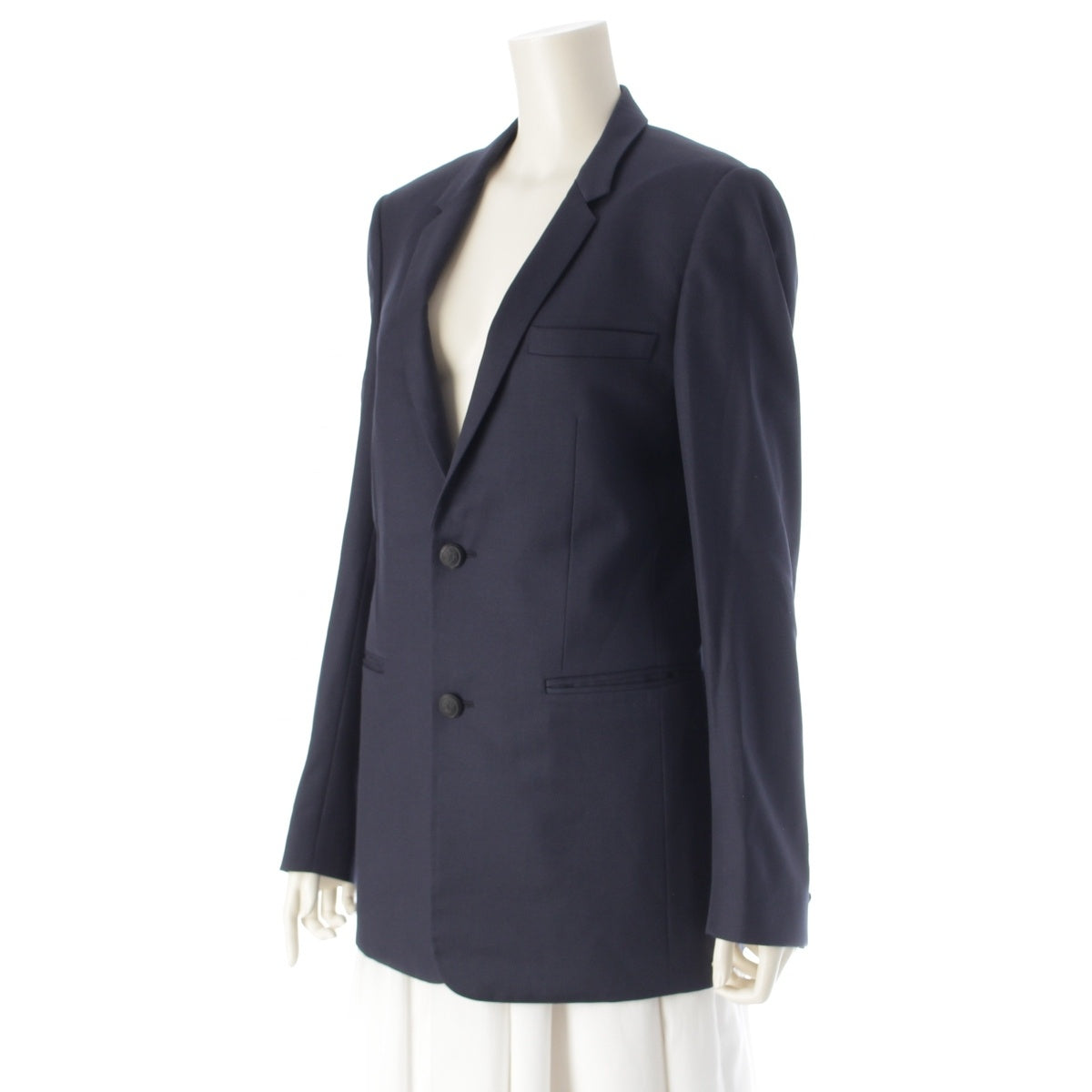Dior wool cupro single tailored jacket tops 433C222D2200 Navy 46