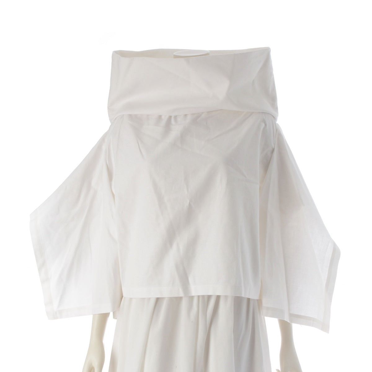 COMME des GARCONS cotton Variation Short Sleeve Gathered Cut tops GL-B018 white M