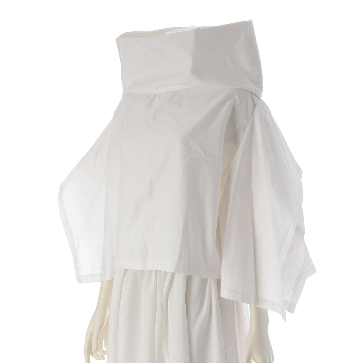 COMME des GARCONS cotton Variation Short Sleeve Gathered Cut tops GL-B018 white M
