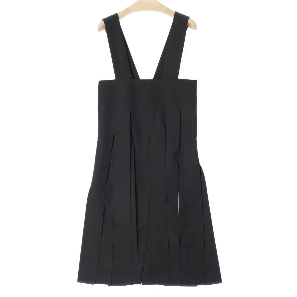 COMME des GARCONS Comcom polyester Pleated strips skirt Bottoms Jumper RI-A001 black XS