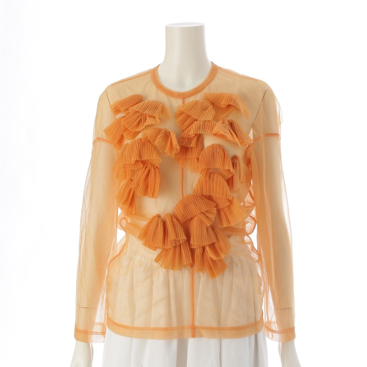 COMME des GARCONS Ruffle Tulle Sheer tops GT-050020 Orange
