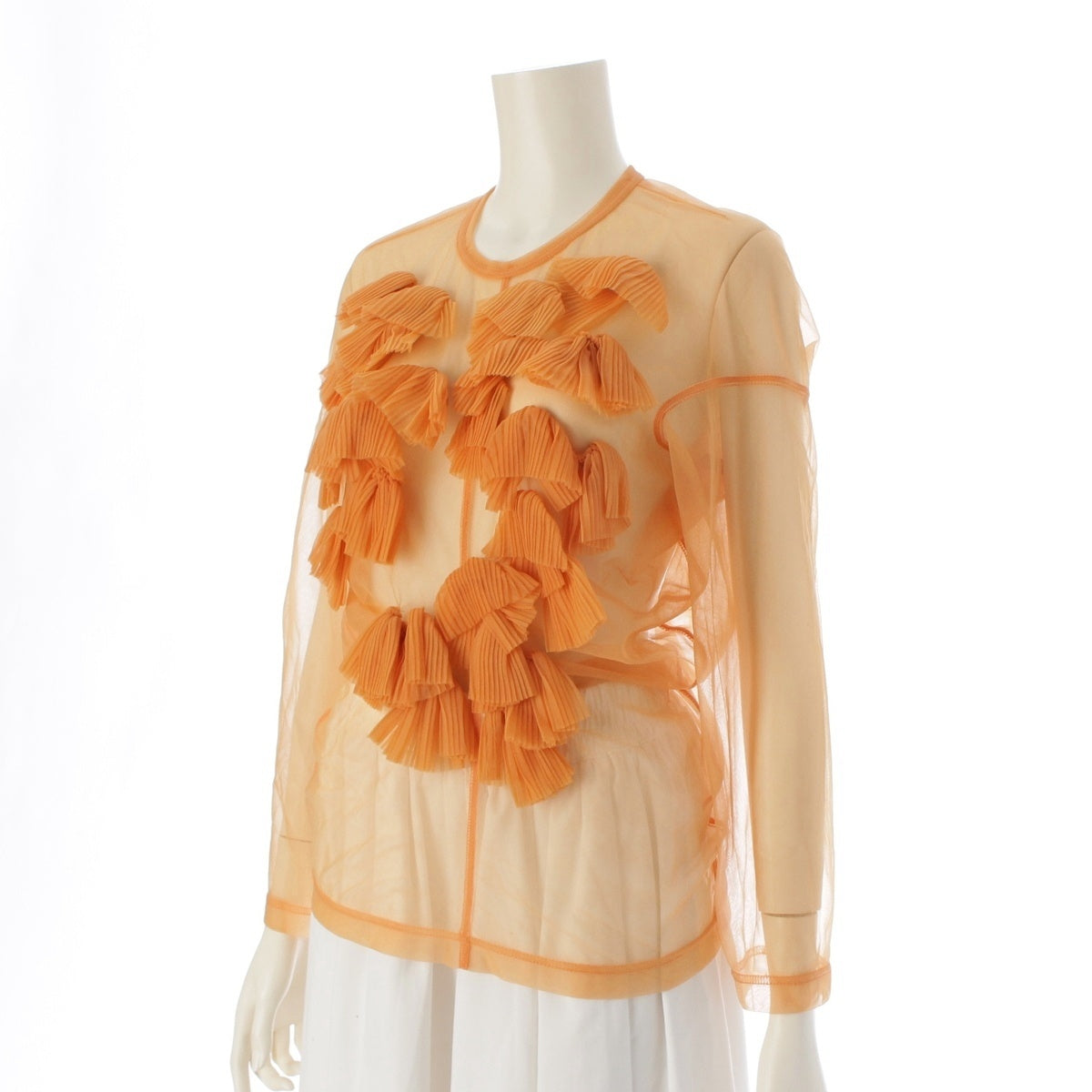 COMME des GARCONS Ruffle Tulle Sheer tops GT-050020 Orange