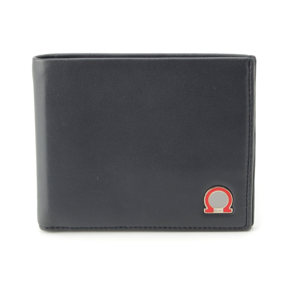 Salvatore Ferragamo Gancini leather logo Bifold Wallet Compact wallet black