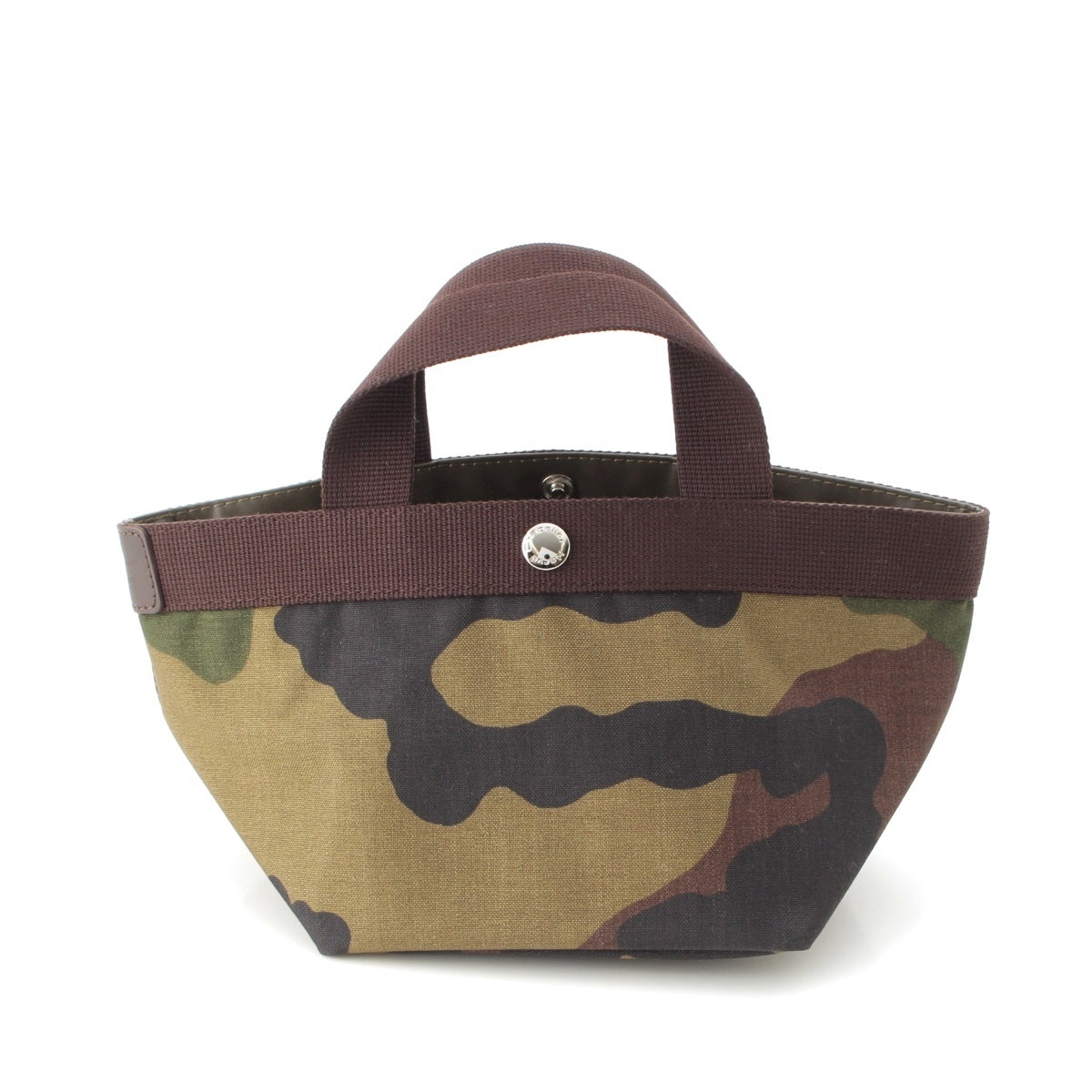 Herve Chapelier Cordura nylon Camouflage Boat Shape Tote Bag 701W khaki black brown S