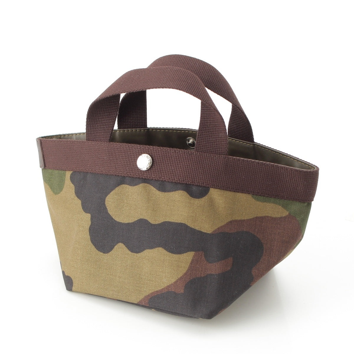 Herve Chapelier Cordura nylon Camouflage Boat Shape Tote Bag 701W khaki black brown S